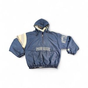 Vintage Penn State Nittany Lions Hooded Jacket‎ Mens Large Blue NCAA Starter 90s